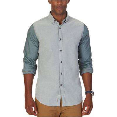 Nautica Mens Colorblocked Slim Fit Button Up Shirt