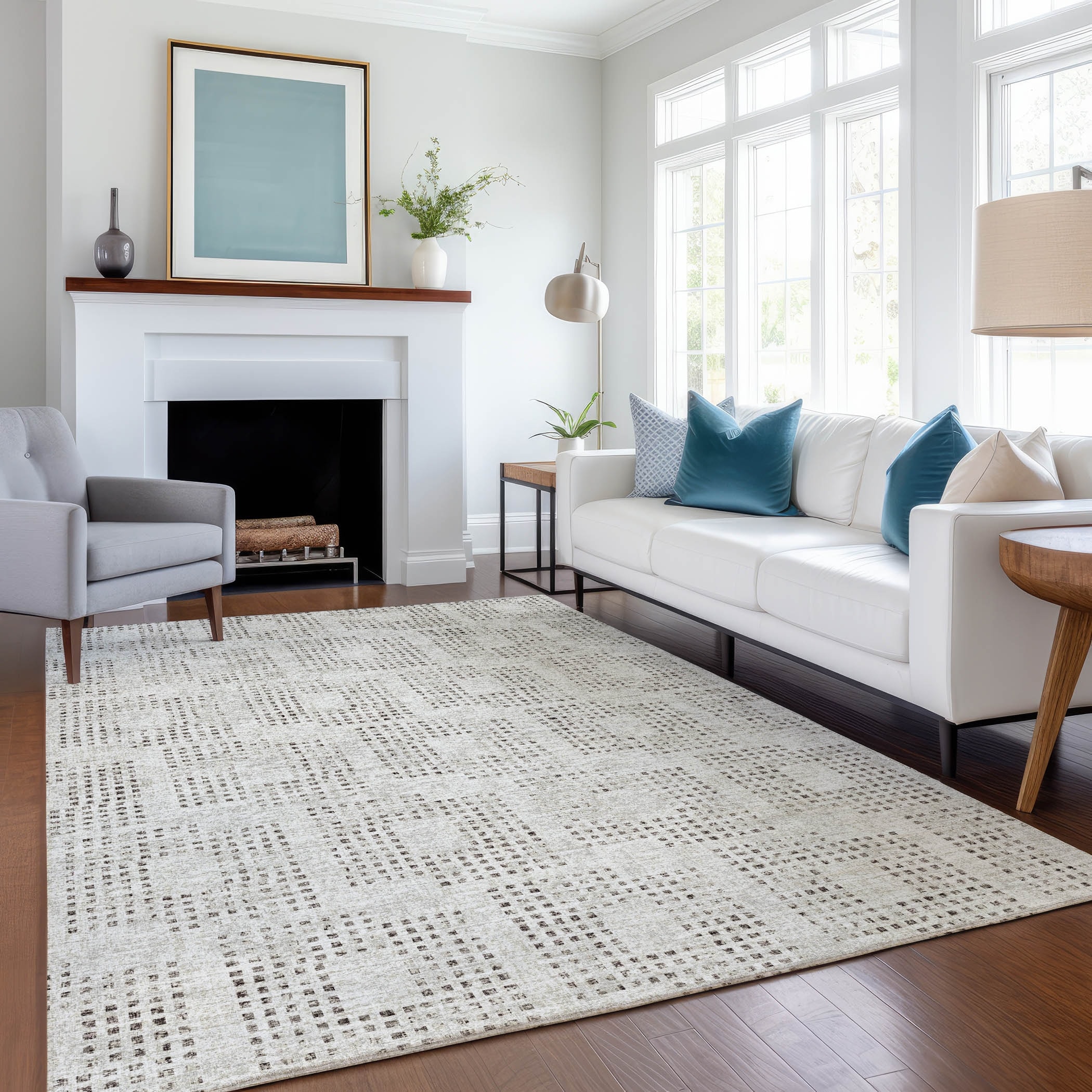 Premium Washable Super Soft Modern Houndstooth Mayfield Rug