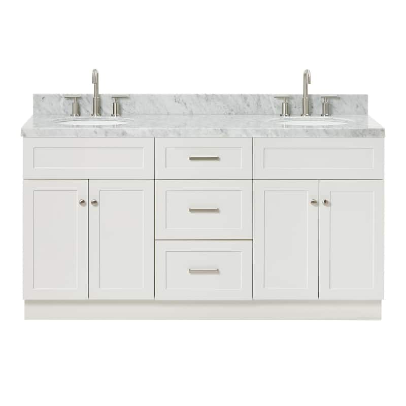 Ariel F067DCWOVO Hamlet 67" Free Standing Double Basin Vanity Set with - White