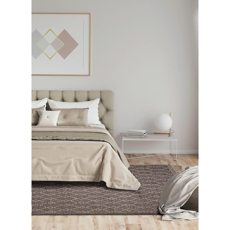 ECARPETGALLERY Braid weave Sienna Grey Wool Rug - 5'1 x 8'2