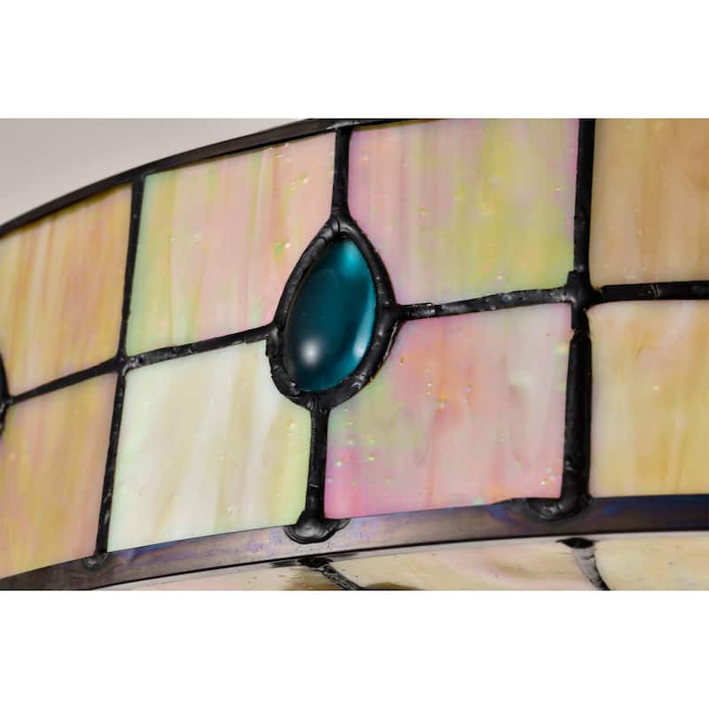 Brimsel Tiffany Style Stained Glass Flushmounted Ceiling Lamp