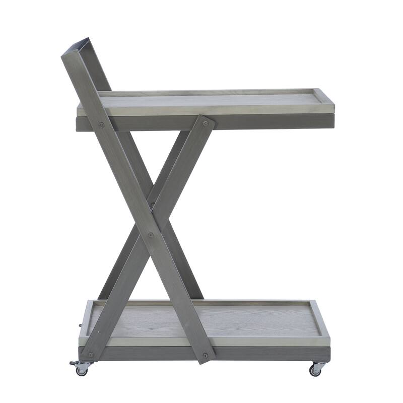 Walton Rustic Wooden Portable Bar Cart