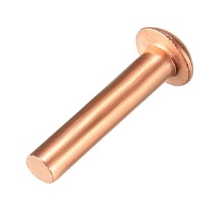 Uxcell 20 Pcs Copper Solid Rivets - 3/16" Diameter X 1-3/8" L Round Head Fasteners