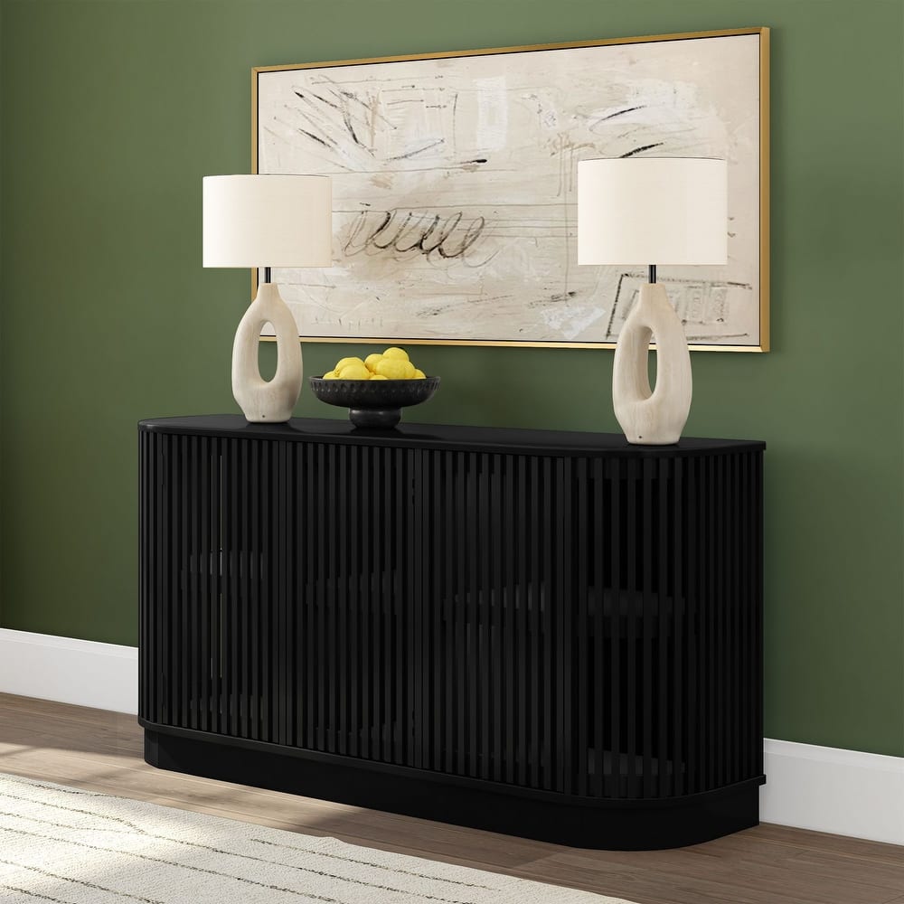 Plank and Beam Contour Curved 3-Door Sideboard/TV Stand