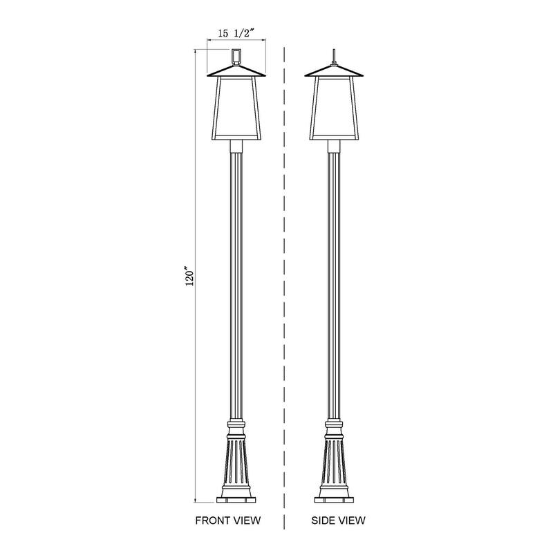 Rainer 5 Light Outdoor Post Mounted Fixture in Black