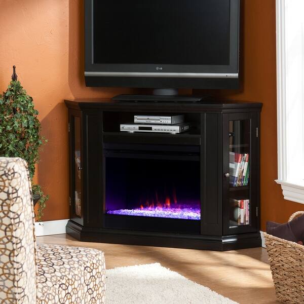 Shop 48 Black Solid Convertible Electric Fireplace With Media