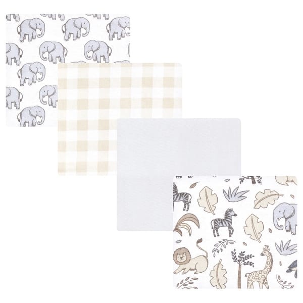 slide 1 of 1, Hudson Baby Cotton Poly Flannel Receiving Blankets, Neutral Safari, One Size - Neutral Safari - One Size One Size - Neutral Safari