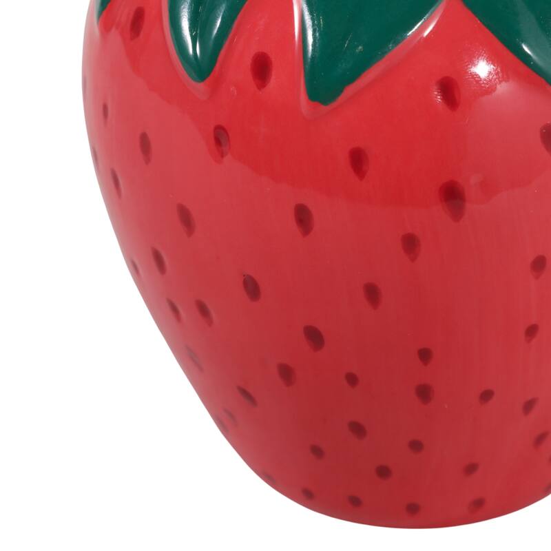 Decorative Strawberry Pencil Cup Storage - 4", Red - 4.0"