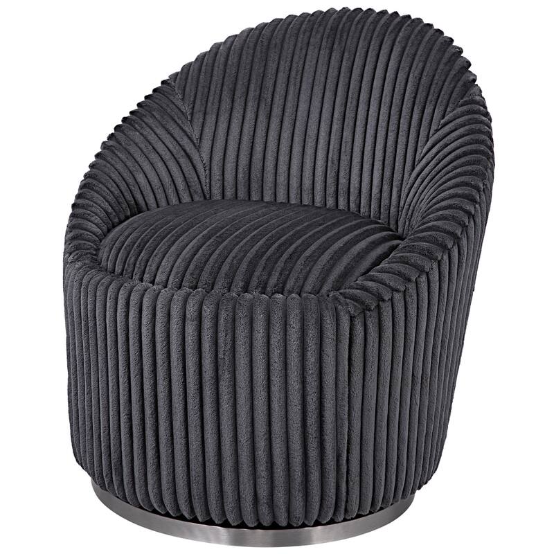 Uttermost 23599 Crue 28" Wide Stainless Steel Framed Chenille Chair