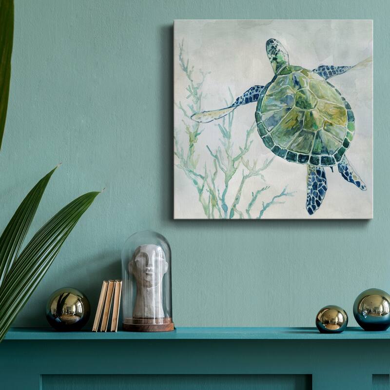 Seaglass Turtle II-Premium Gallery Wrapped Canvas - Ready to Hang