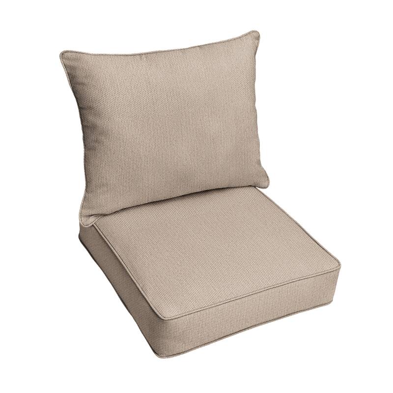Sorra Home Sunbrella Outdoor Corded Deep Seating Pillow and Cushion Set