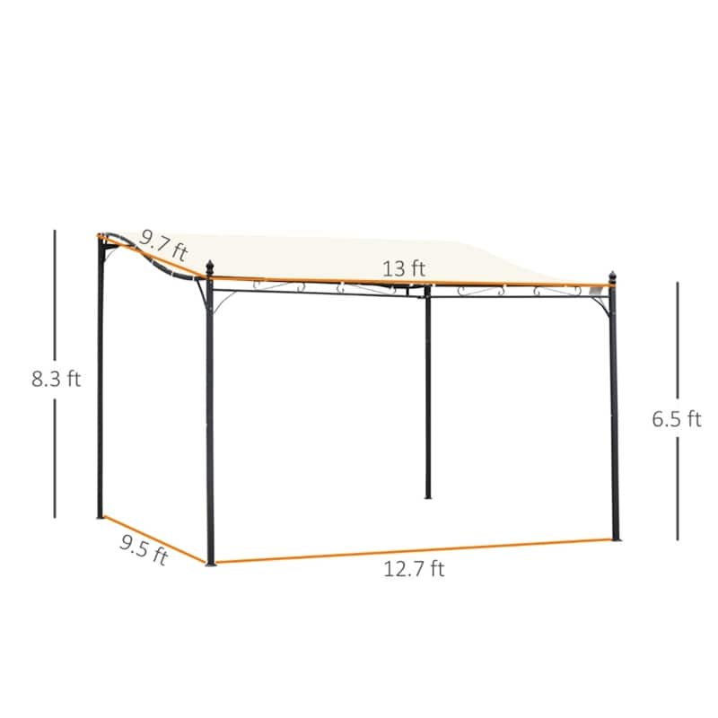 Outdoor Pergola Gazebo with UV-Resistant Polyester Canopy Powder-Coated Steel Frame Patio Backyard