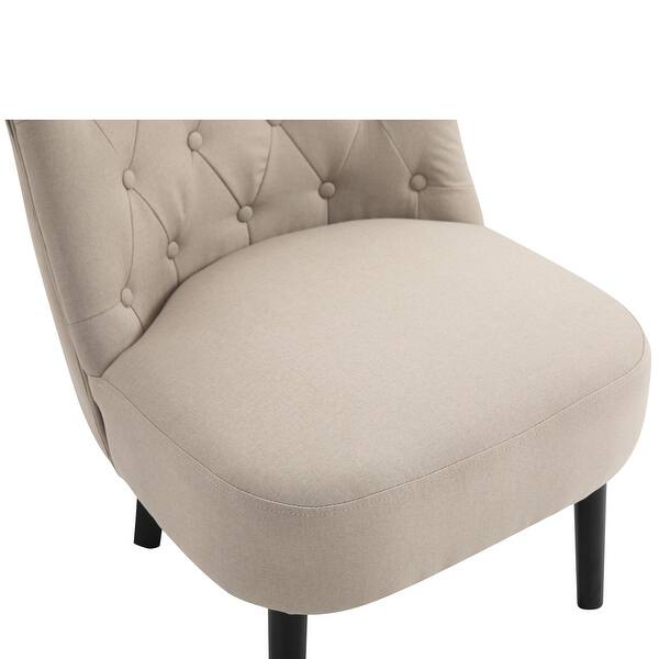 Shop Homcom Modern Accent Leisure Armless Slipper Upholstered Lounge Chair With Large Comfortable Surface Wooden Legs On Sale Overstock 31660782