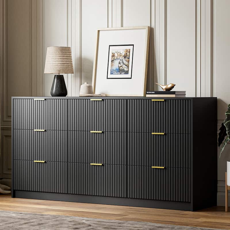 9-Drawer Dresser 63" W - Black