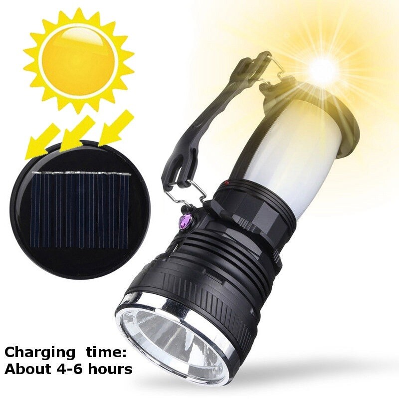 Solar Power Rechargeable Battery LED Flashlight Camping Tent Light Lantern  Lamp - Bed Bath & Beyond - 31950795