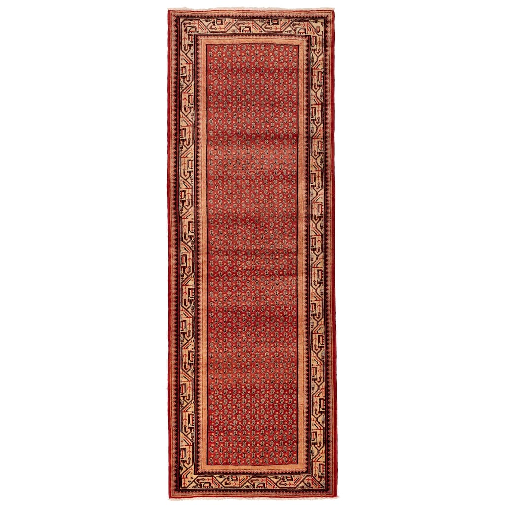 ECARPETGALLERY Hand-knotted Andelz Red Wool Rug - 3'6 x 10'1