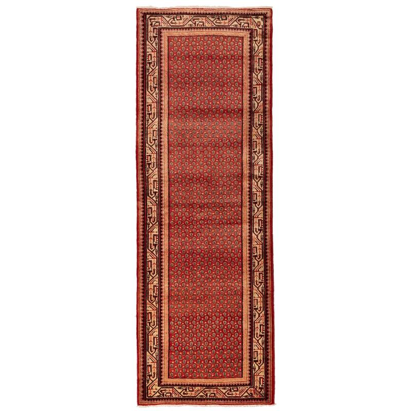 ECARPETGALLERY Hand-knotted Andelz Red Wool Rug - 3'6 x 10'1