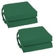 preview thumbnail 78 of 79, 16-inch Square Indoor Twill Chair Cushions (Set of 2 or 4) - 16 x 16 Set of 4 - Forest Green
