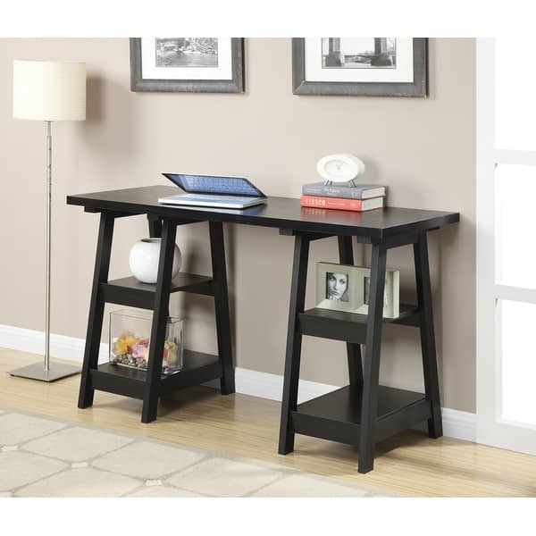 slide 2 of 28, Porch & Den Double Logan Desk Black