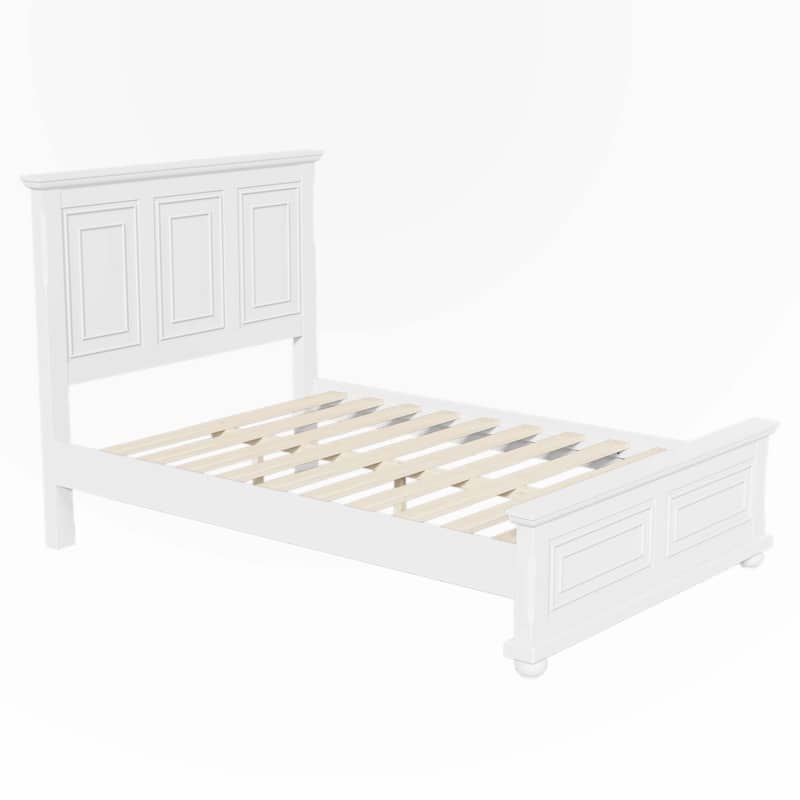 Traditional Town and Country Style Pinewood Vintage Queen Bed