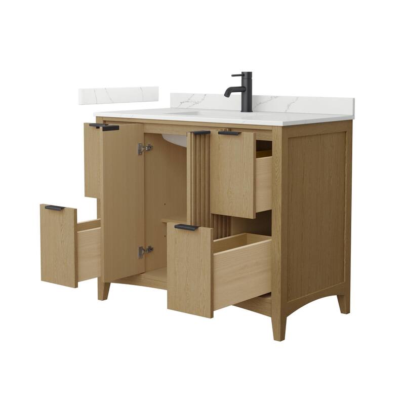 Wyndham Collection WCF9191-42S-QTZ-UNSMXX Palmilla 42" Free Standing