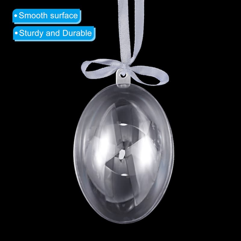Clear Plastic Ornament Balls, 10Pcs Oval Decorations Hanging Ball