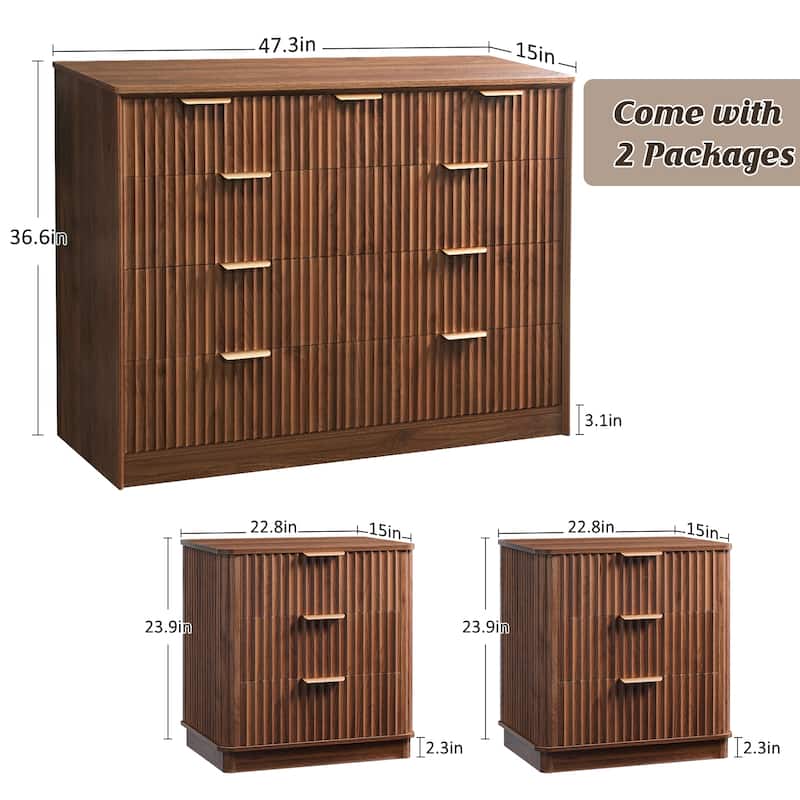 Modern Wooden 9-Drawer Dresser with Ample Storage