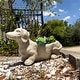 preview thumbnail 4 of 8, Zeckos Grey Stone Finish Dachshund Dog Indoor Outdoor Planter - 11.25 X 20 X 6 inches