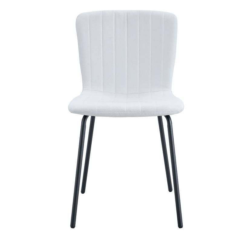 Set of 4 Minimalist Dining Chairs – Premium Black Metal Leg Design for Modern Interiors, Versatile Style Adaptability