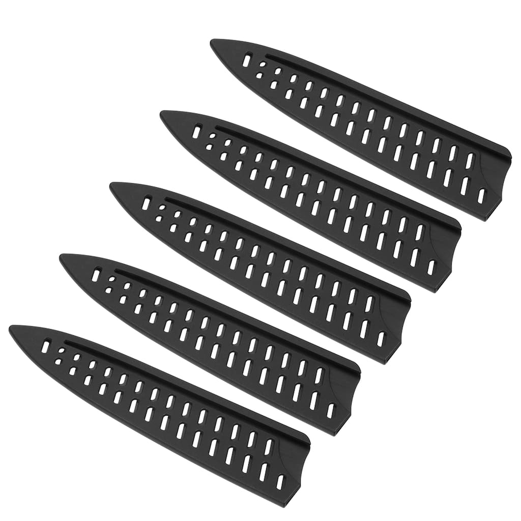 5pcs PP Safety Knife Cover Sleeves Guard Blade Protector for 8" Chef Knife - Black