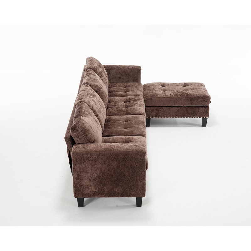 104.5'' L-Shaped 5-Seater Sofa with Storage Ottoman