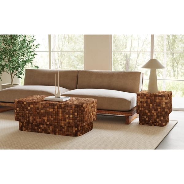 slide 2 of 14, Indigo Road by Egypt Sherrod x East at Main Samoa Rectangular Coconut Shell Table