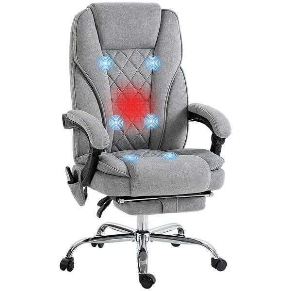 Massage Office Chair with 6 Vibration Points, Heated Reclining Computer  Chair, Swivel Desk Chair with Adjustable Height Footrest - Bed Bath &  Beyond