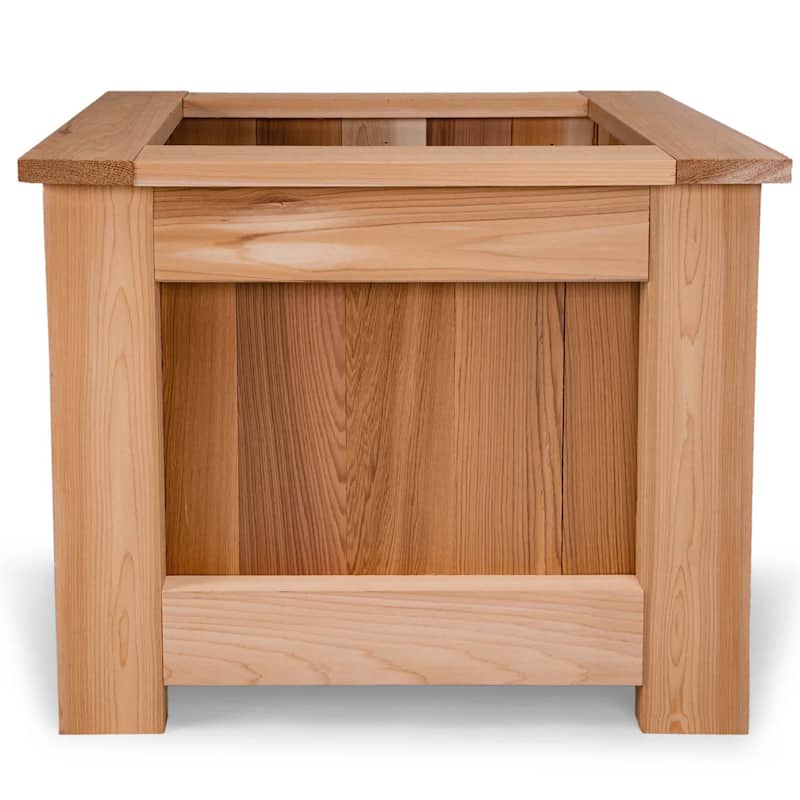 All Things Cedar 2 Foot Cedar Box Planter, Elevated Outdoor Garden Bed, Natural - 32