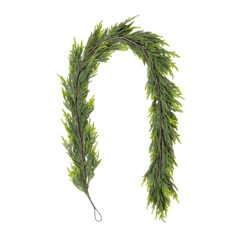 Glitzhome Christmas Greenery Pine PE Dripping Garland & Wreath & Teardrop Set