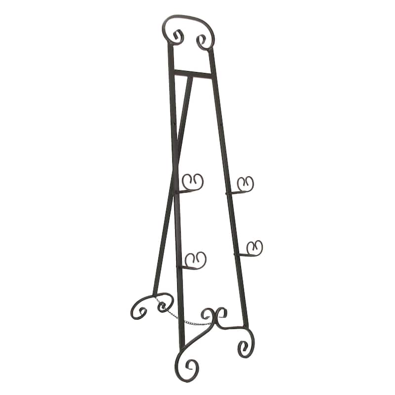 Large 50 Inch Tall Wrought Iron Display Easel Metal Art Stand - 49.25 X 16 X 14 inches