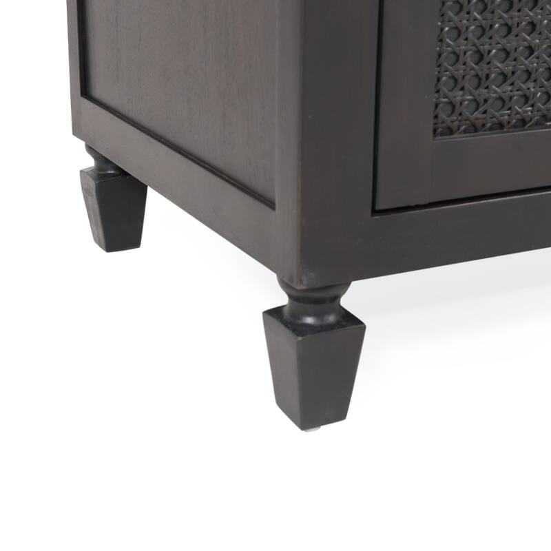 Newell Rustic Acacia Wood and Cane 3 Drawer Dresser by Christopher Knight Home