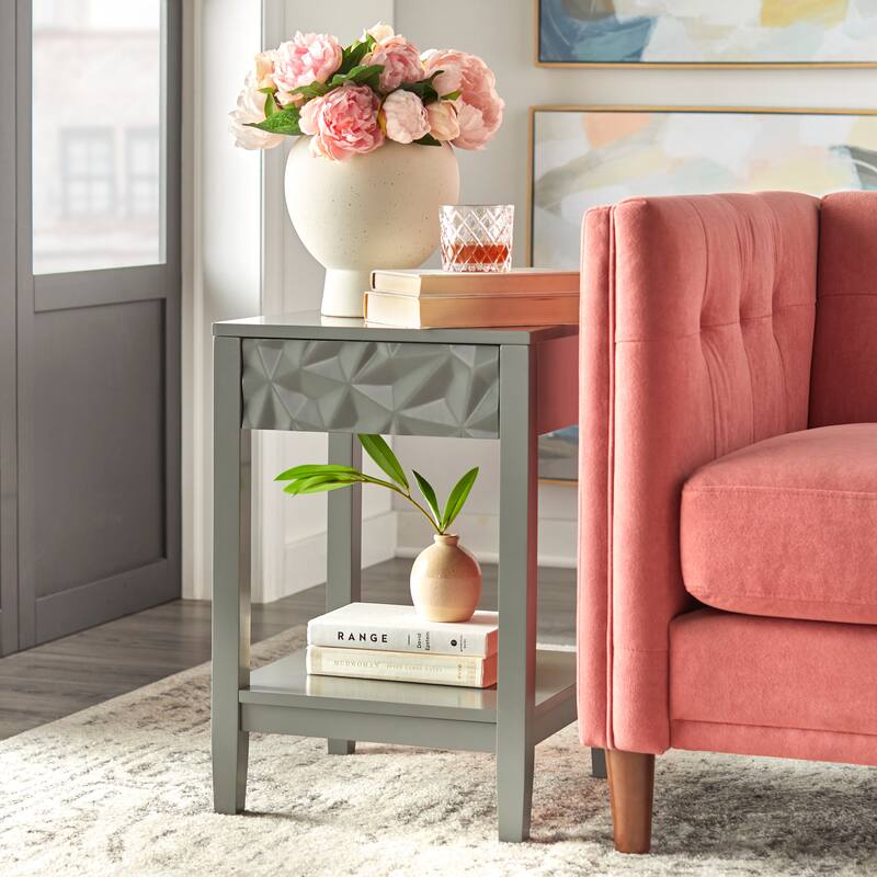 Simple Living Marquise Side Table - Charcoal Grey