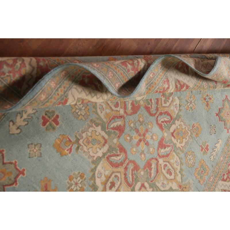 Light Blue Kazak Oriental Area Rug Handmade Wool Carpet - 6'0" x 8'9"