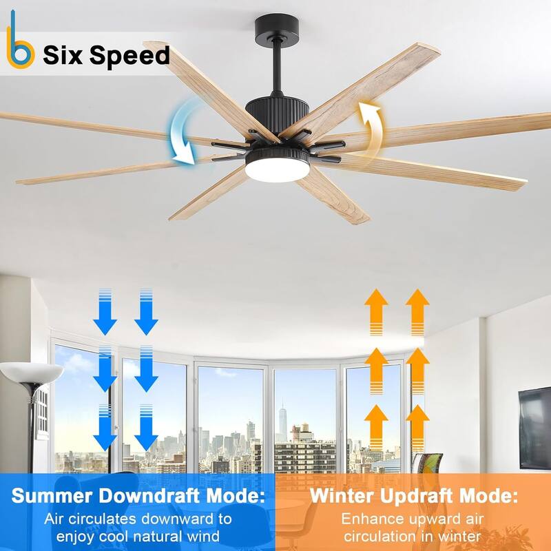 Modern Ceiling Fan With Light Smart Life APP Remote Control Timer For Alexa Google Bedroom Farmhouse