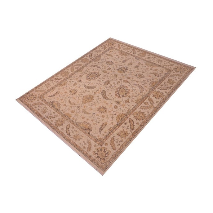 Boho Chic Ziegler Beige Hand-Knotted Wool Rug - 7'9'' x 9'9''