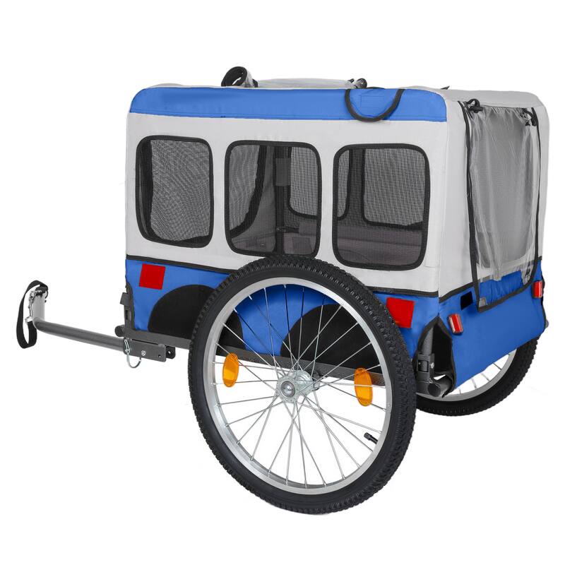 Large Folding Bike Trailer for Dogs, Heavy-Duty Steel Frame, Spacious Design, All-Terrain Cycling, Jogging & Camping Adventure