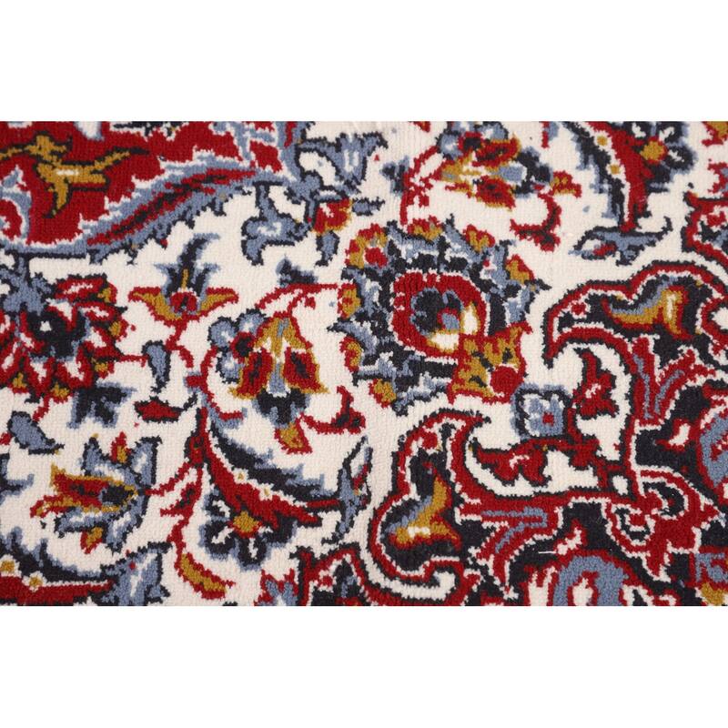 Medallion Kashan Turkish Area Rug Red Machine Made Floral Carpet - 9'9" x 12'11"