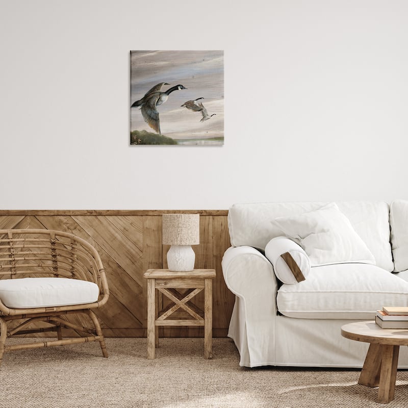 Stupell Flying Geese over Rustic Canvas Wall Art Design By Ruane Manning