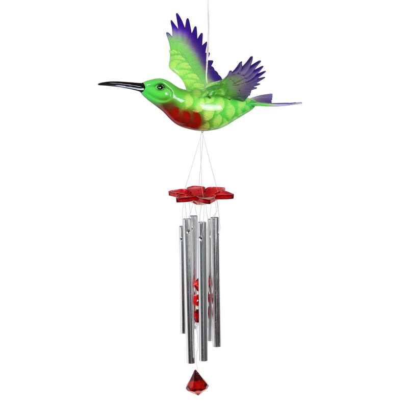 Exhart Solar WindyWings Bird Wind Chime, 10 by 9 Inches