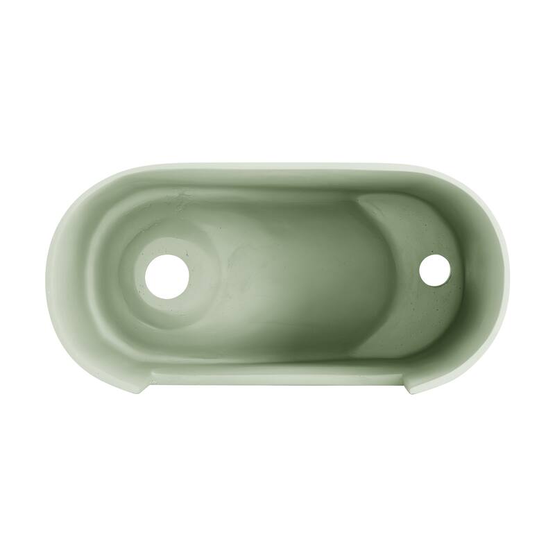Arezzo 17.5" Right Side Faucet Wall-Mount Bathroom Sink In Palm Green - 17.8" x 8.65" 11.65"