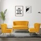 preview thumbnail 66 of 117, Delicia 3 Piece Living Room Set with Golden Legs MUSTARD