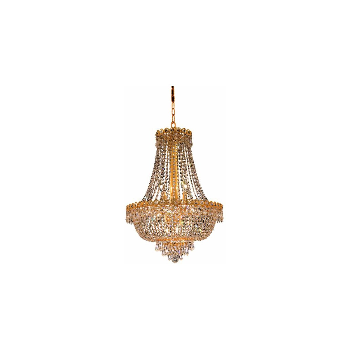 Century 12 light Gold Chandelier Clear Royal Cut Crystal - One Size