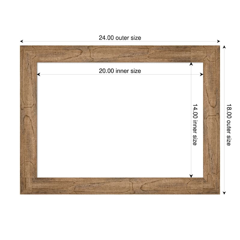 Amanti Art Owl Brown Narrow Framed Dry Erase Magnetic Board - 24 x 18 in