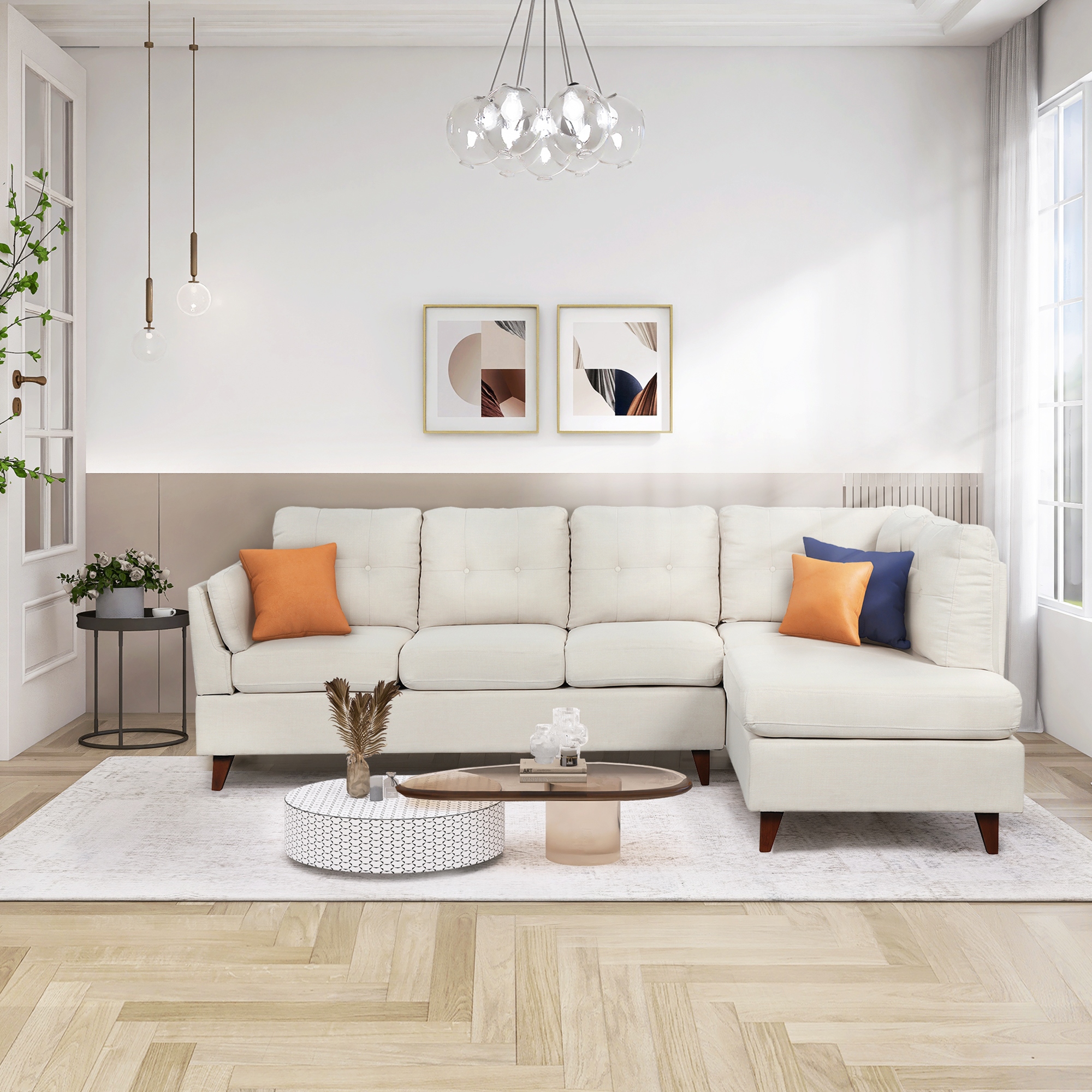 Beige chaise lounge sofa new arrivals